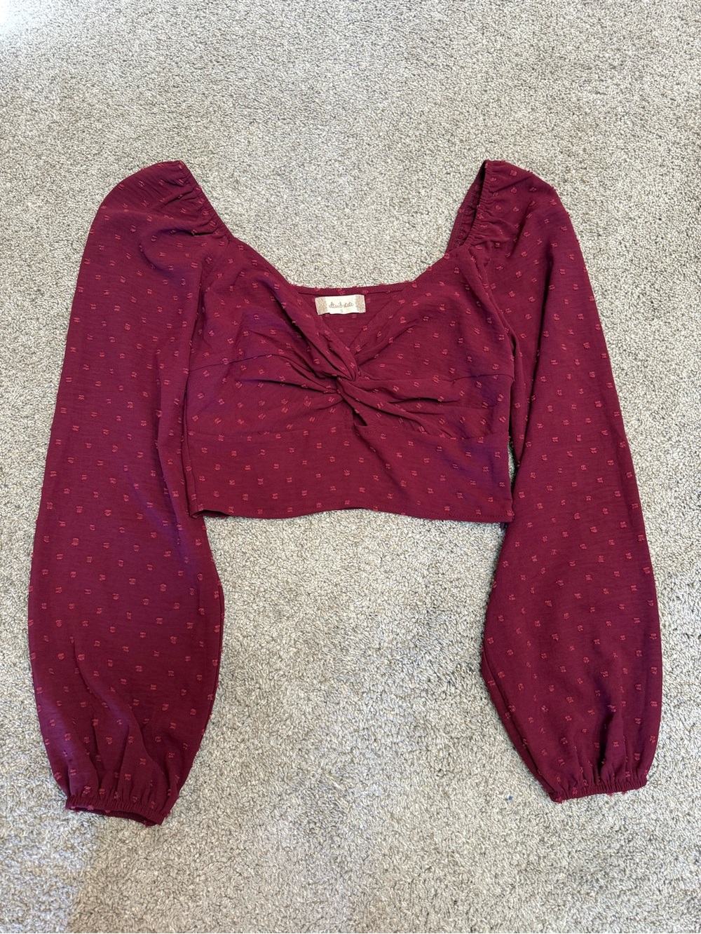 Cropped Tie Front Top